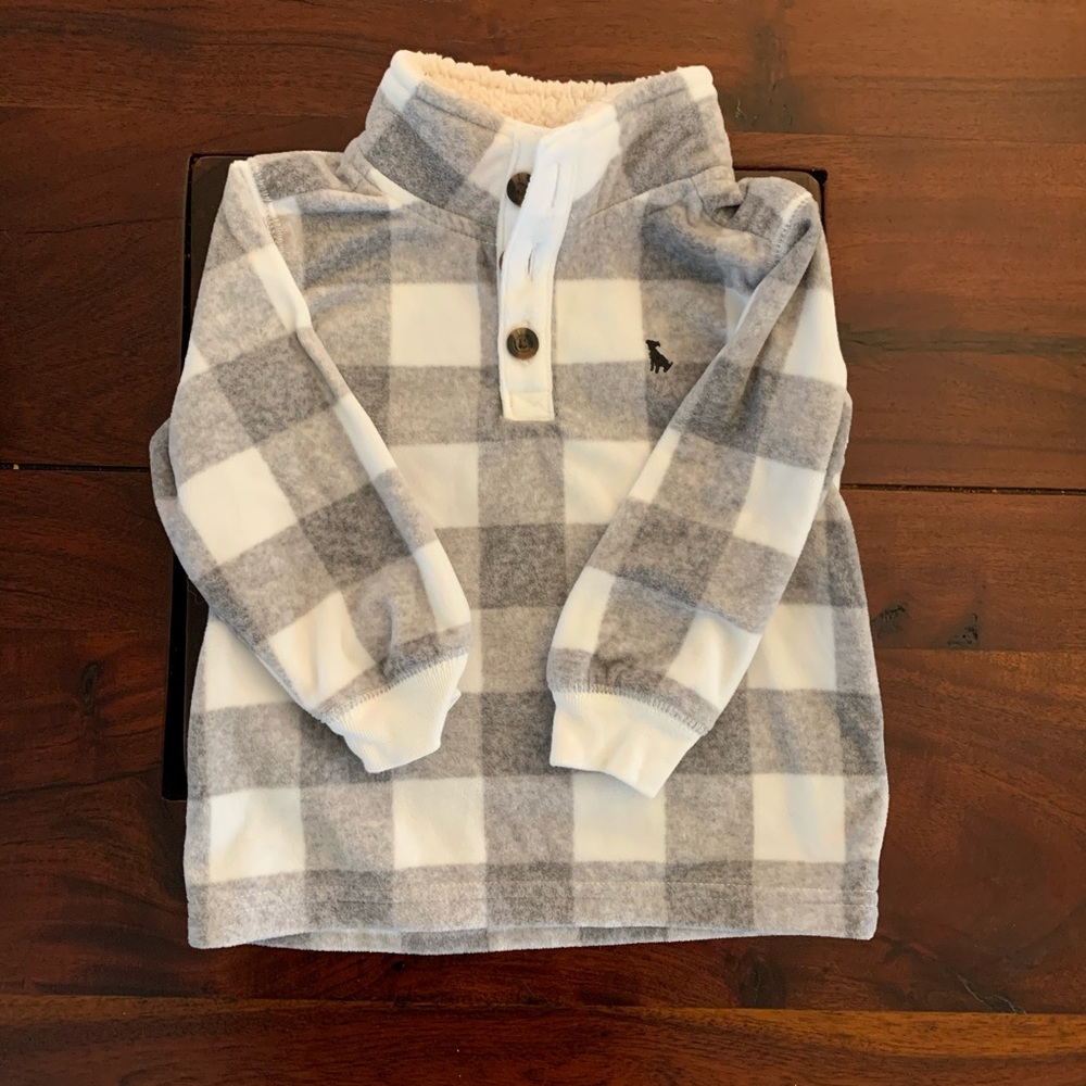 Carter’s 18m checkered fleece & dark-wash jeans - Picture 4 of 5